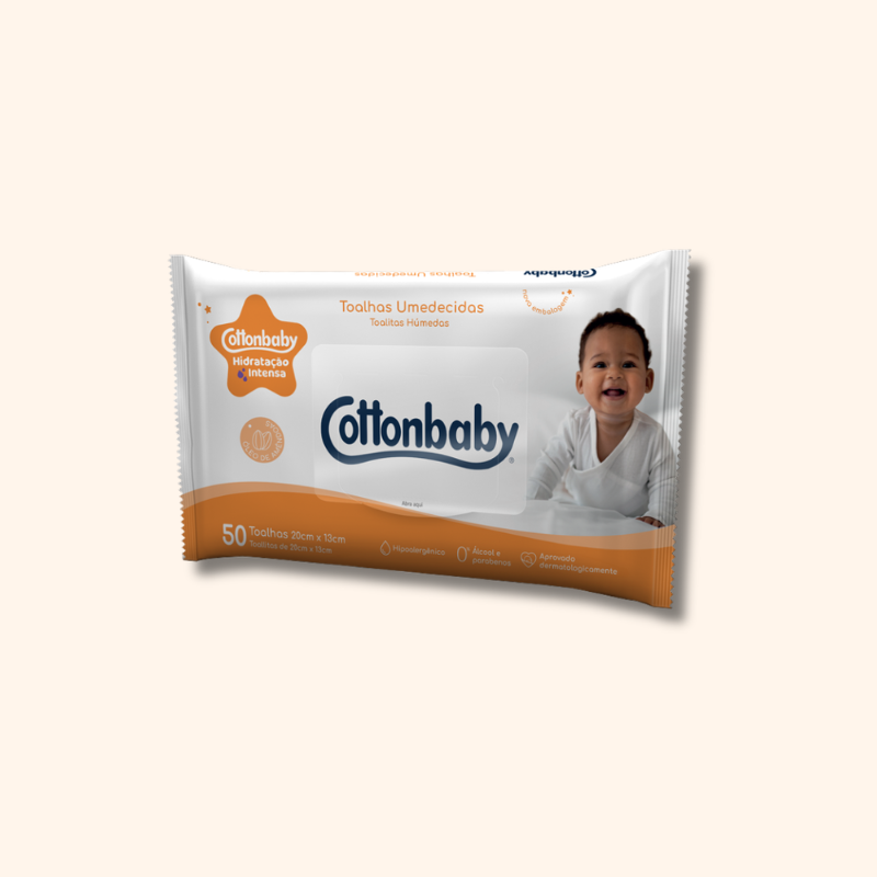 Toalha Umedecida Cottonbaby Hidrata&ccedil;&atilde;o Intensa