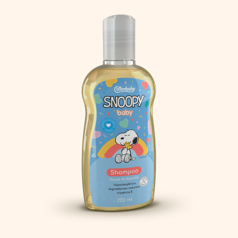 Shampoo Snoopy Baby Toque de Algod&atilde;o Cottonbaby 200ml