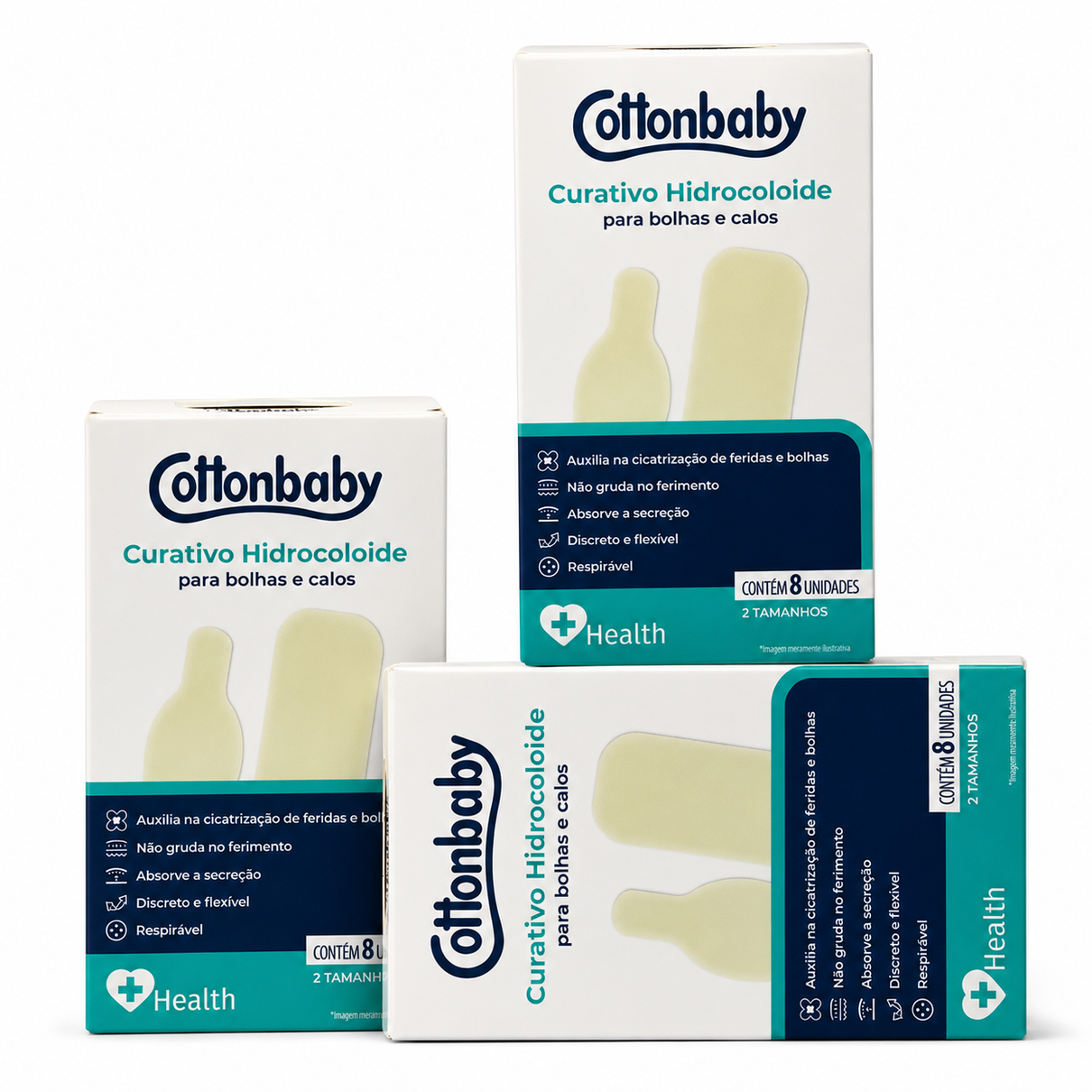 Curativos Hidrocoloides Cottonbaby Health para bolhas e calos