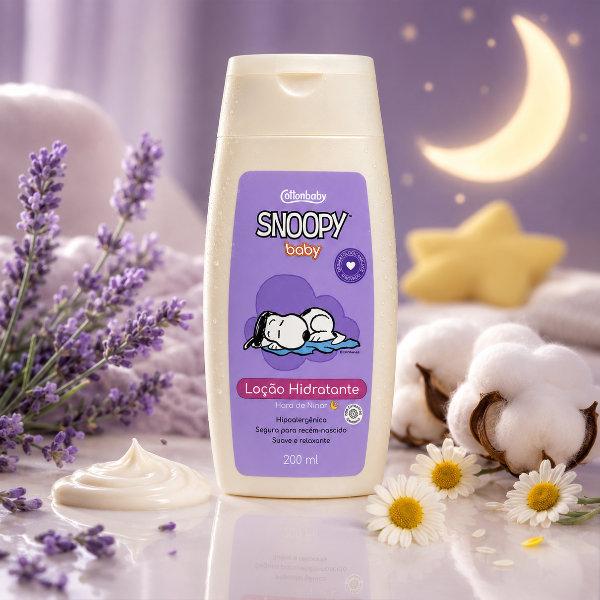 Loção Hidratante Cottonbaby Snoopy Baby Hora de Ninar 200ml