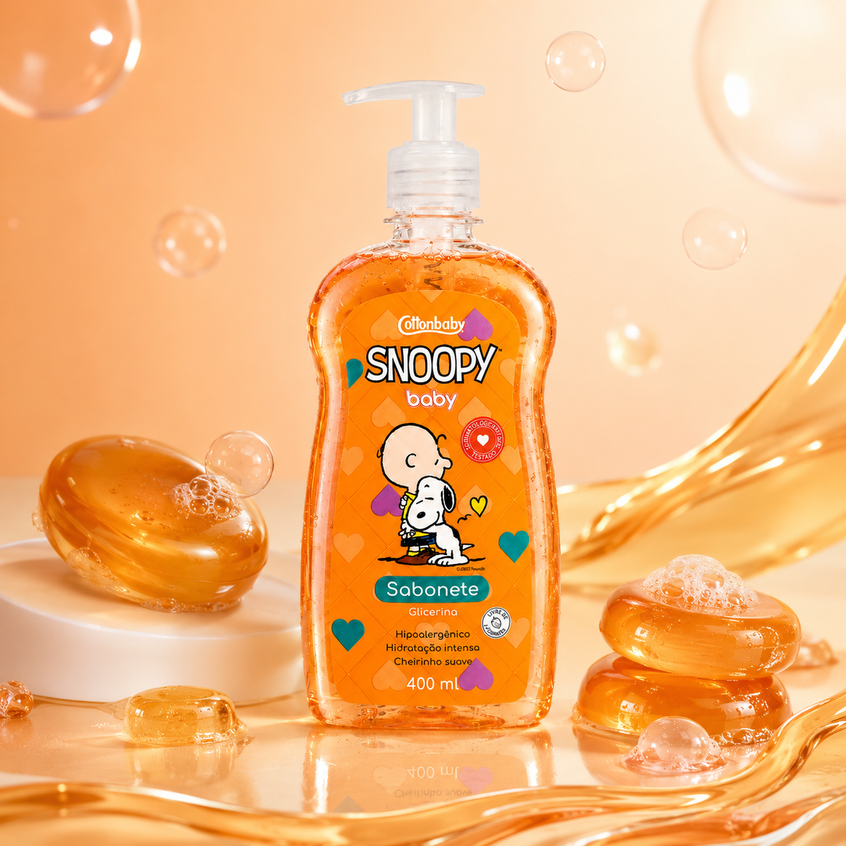 Sabonete de Glicerina Cottonbaby Snoopy Baby 400ml