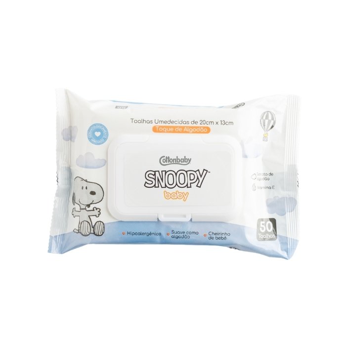 Toalhas Umedecidas Snoopy Baby Cottonbaby 50 unidades