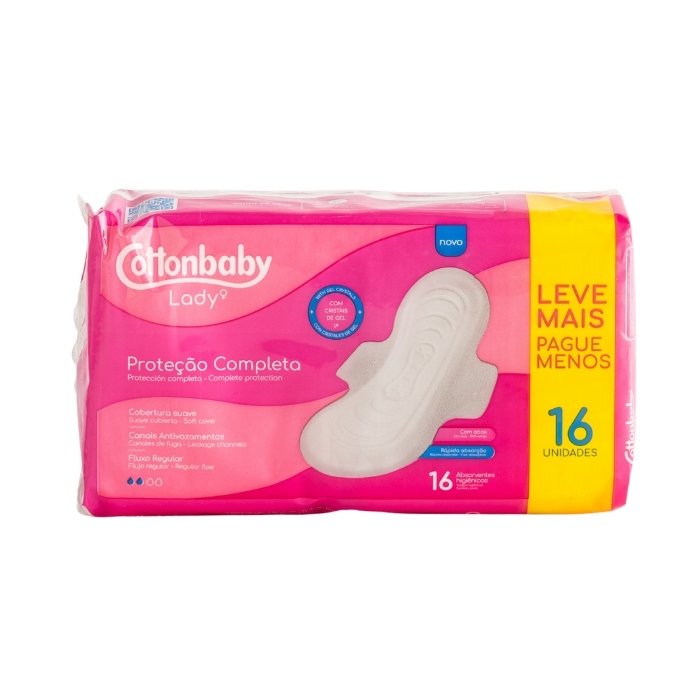 Absorvente &Iacute;ntimo com Abas Cottonbaby 16un