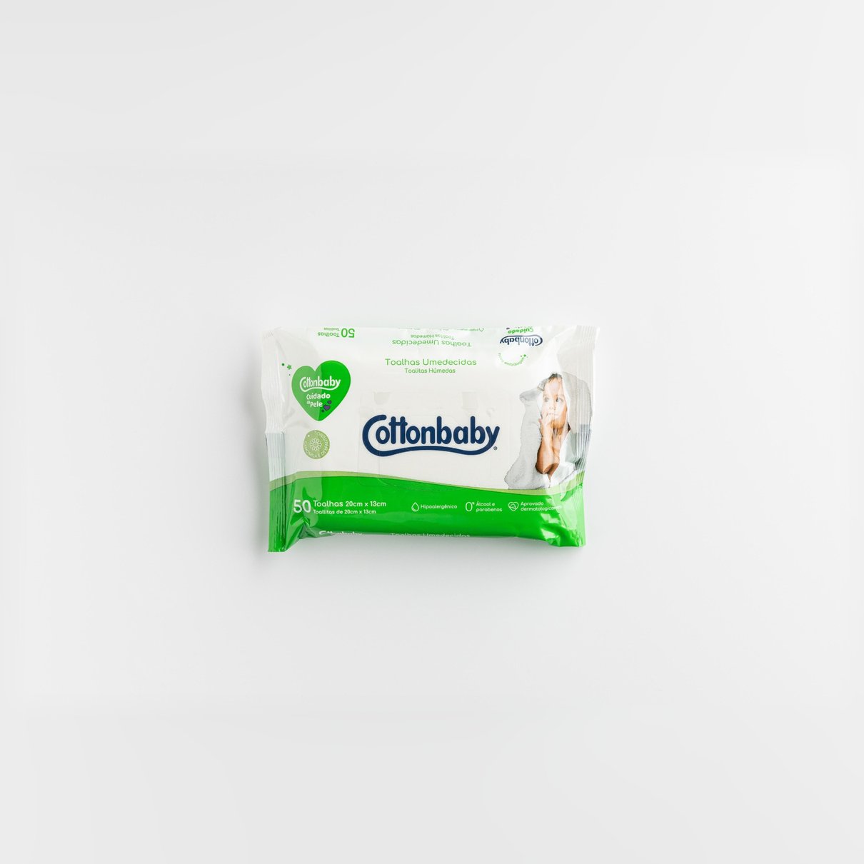 Toalha Umedecida Cottonbaby Cuidado da Pele 50 Unidades