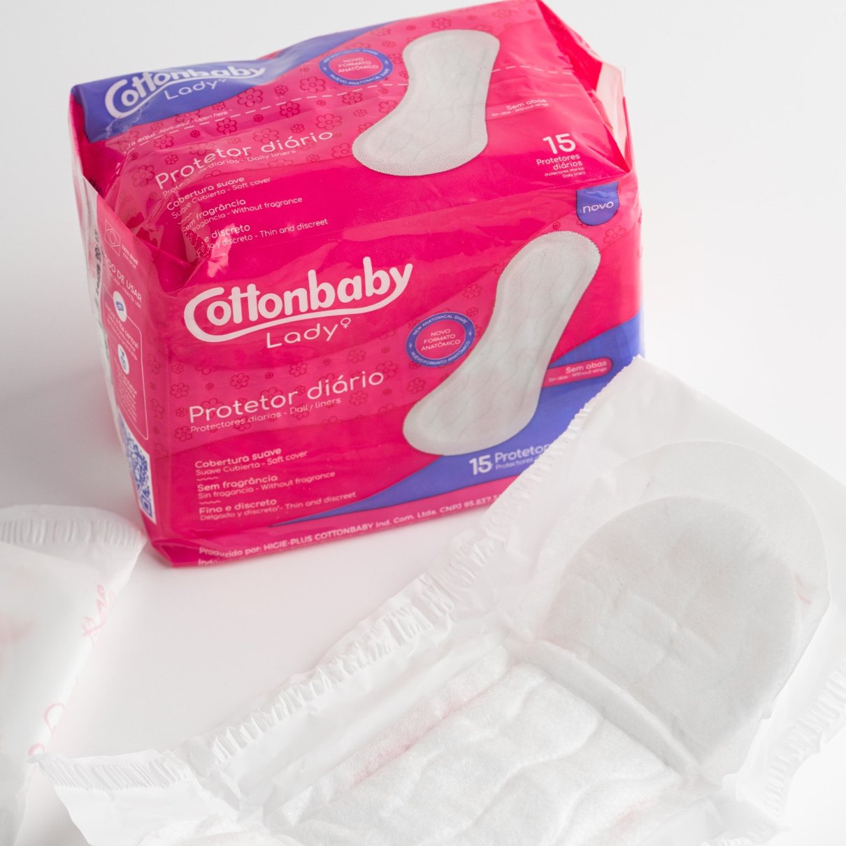 Protetor Diário Cottonbaby Lady sem Abas 15 unidades