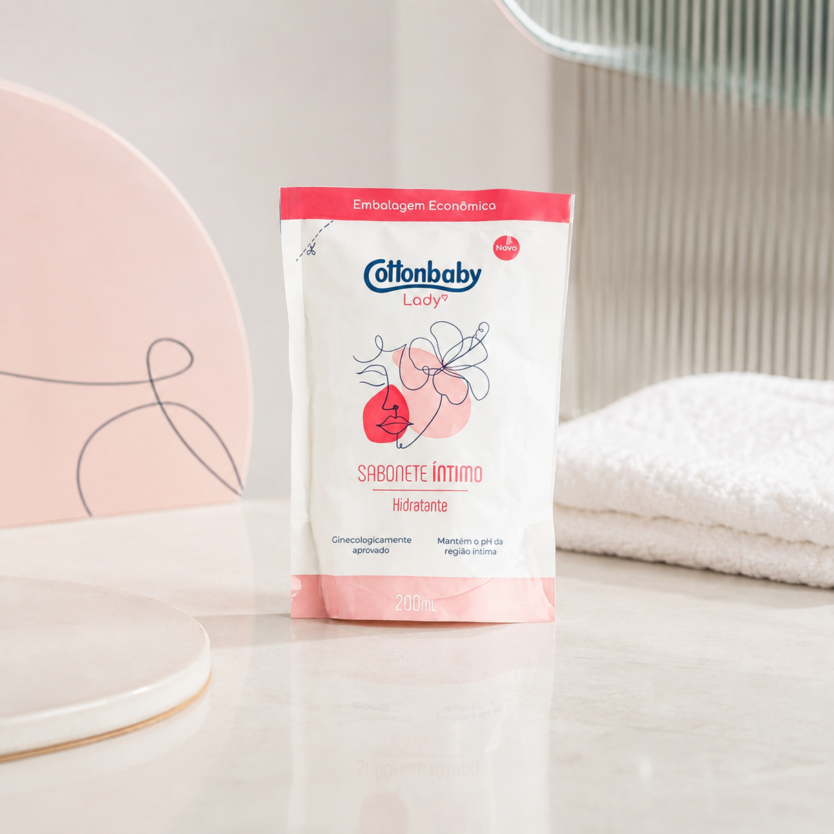 Refil Sabonete Íntimo Hidratante Cottonbaby Lady 200ml