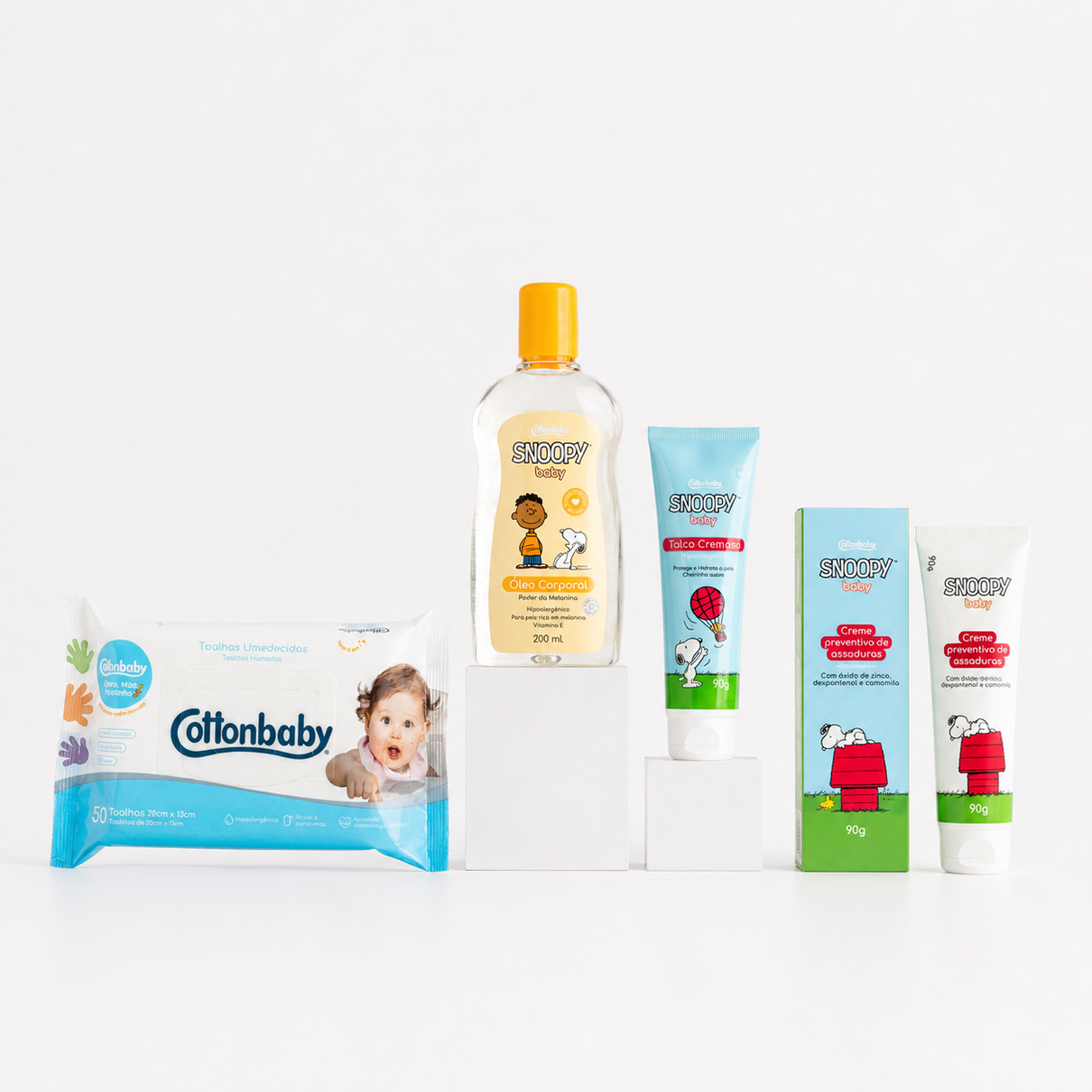 Produtos do Kit Preventivo Assaduras Cottonbaby Snoopy Baby