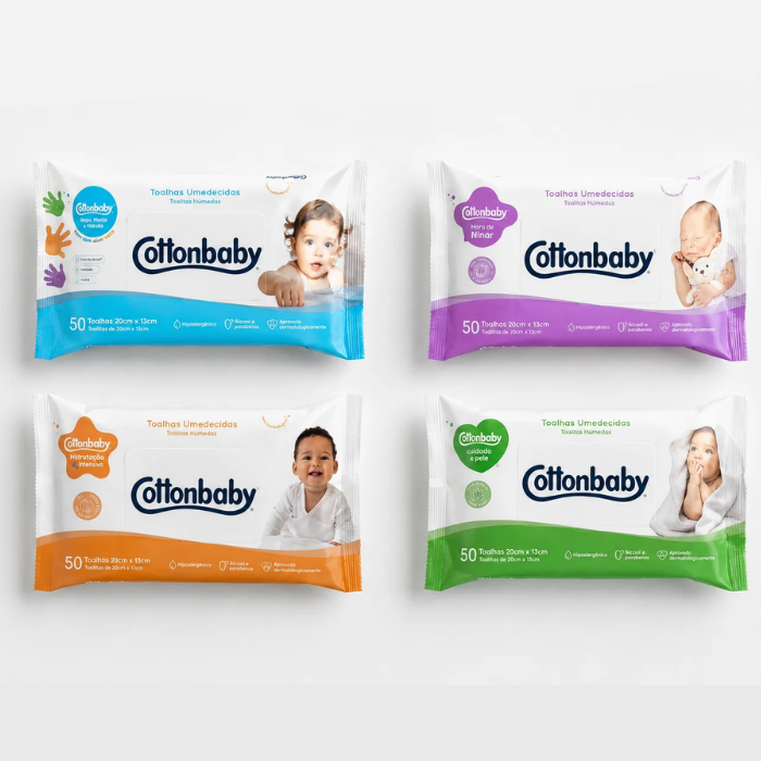 Toalhas Umedecidas do Kit Len&ccedil;os Variados Cottonbaby